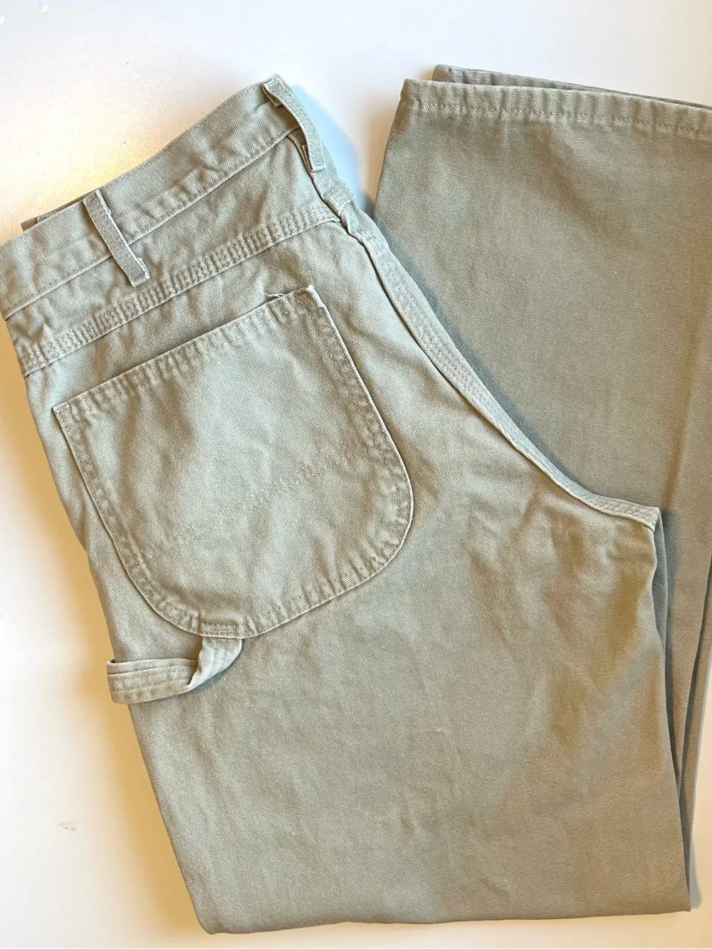 Dickies Duck Canvas Carpenter Pants - Khaki Canvas Workwear - Size 33 | 30